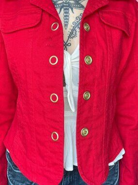 Vintage Y2K Dress Barn red denim jacket